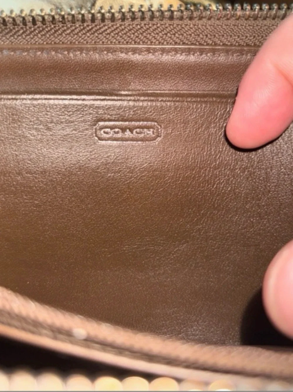 Coach Metallic Taupe Shoulder Bag with Signature Jacquard